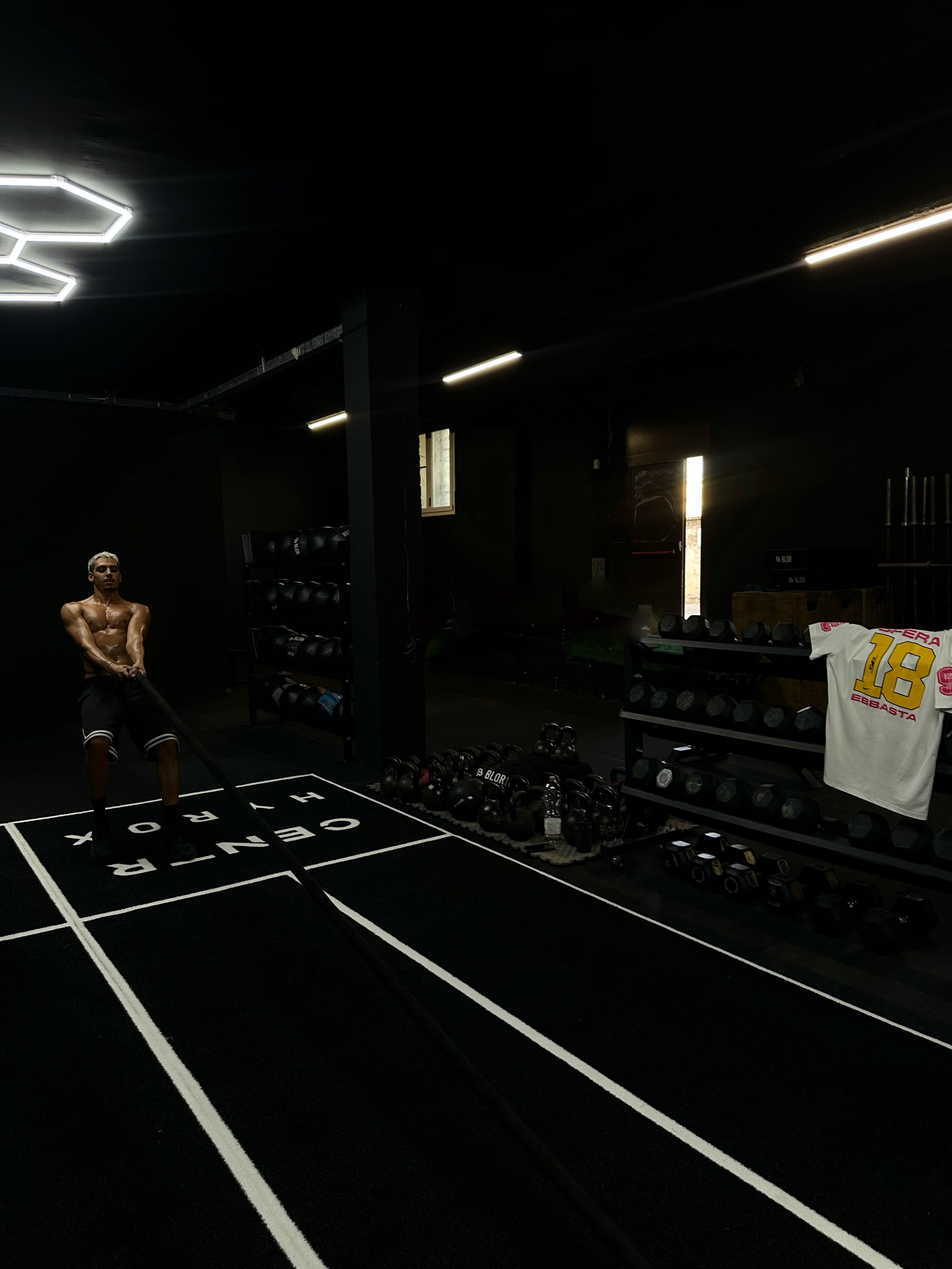 Gabriel Xavier Cavallo durante un allenamento in palestra